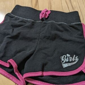 Girls' Black and Pink Shorts